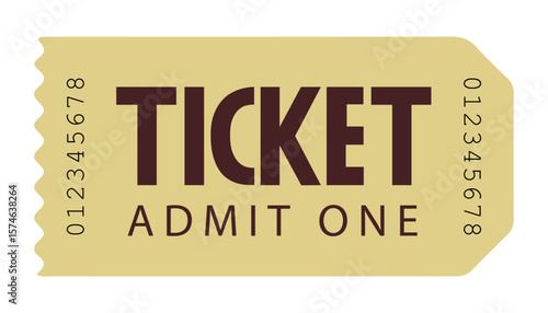 Admit one ticket isolated, admit one ticket
