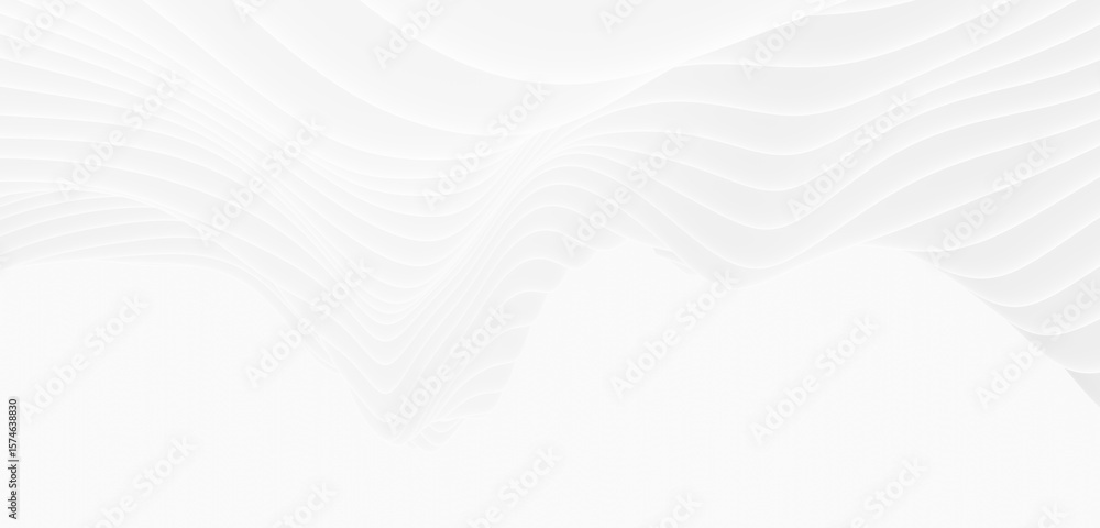 Obraz premium Abstract white background curved pattern in design 3d render
