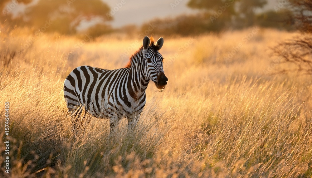 Naklejka premium zebra in the grass