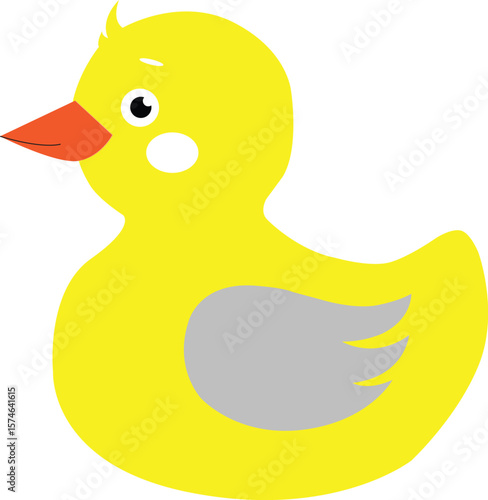 yellow rubber duck isolated on white