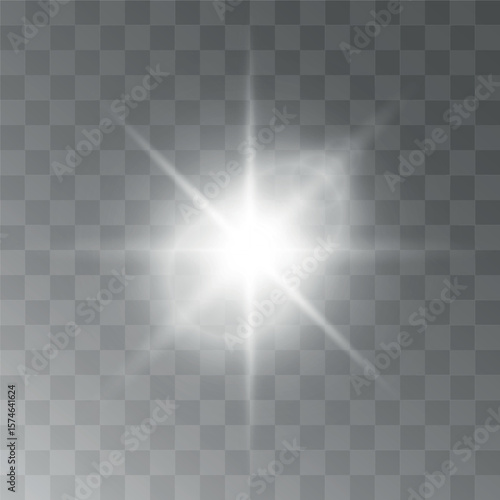A glowing light effect on a transparent background