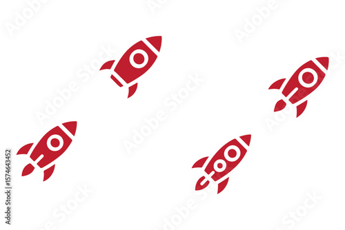 Rocket icon. Simple outline rocket sign. Rocket launched icon.