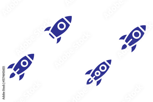 Rocket icon. Simple outline rocket sign. Rocket launched icon.