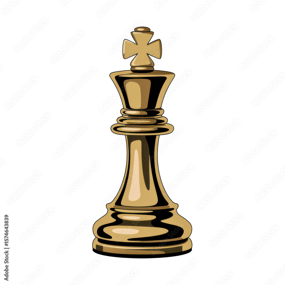 Fototapeta premium PNG golden chess king, highly detailed, photorealistic, intricate design, reflective surface, dramatic lighting, cinematic composition, octane render, hyper-realistic 