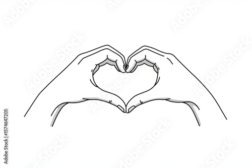 Creative graphic depicting two hands forming a heart shape, ideal for love, romance, or health-related concepts and designs.