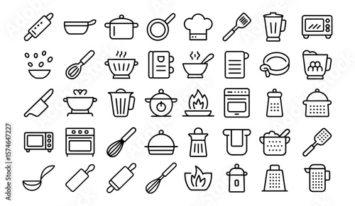 Kitchen icon set,
