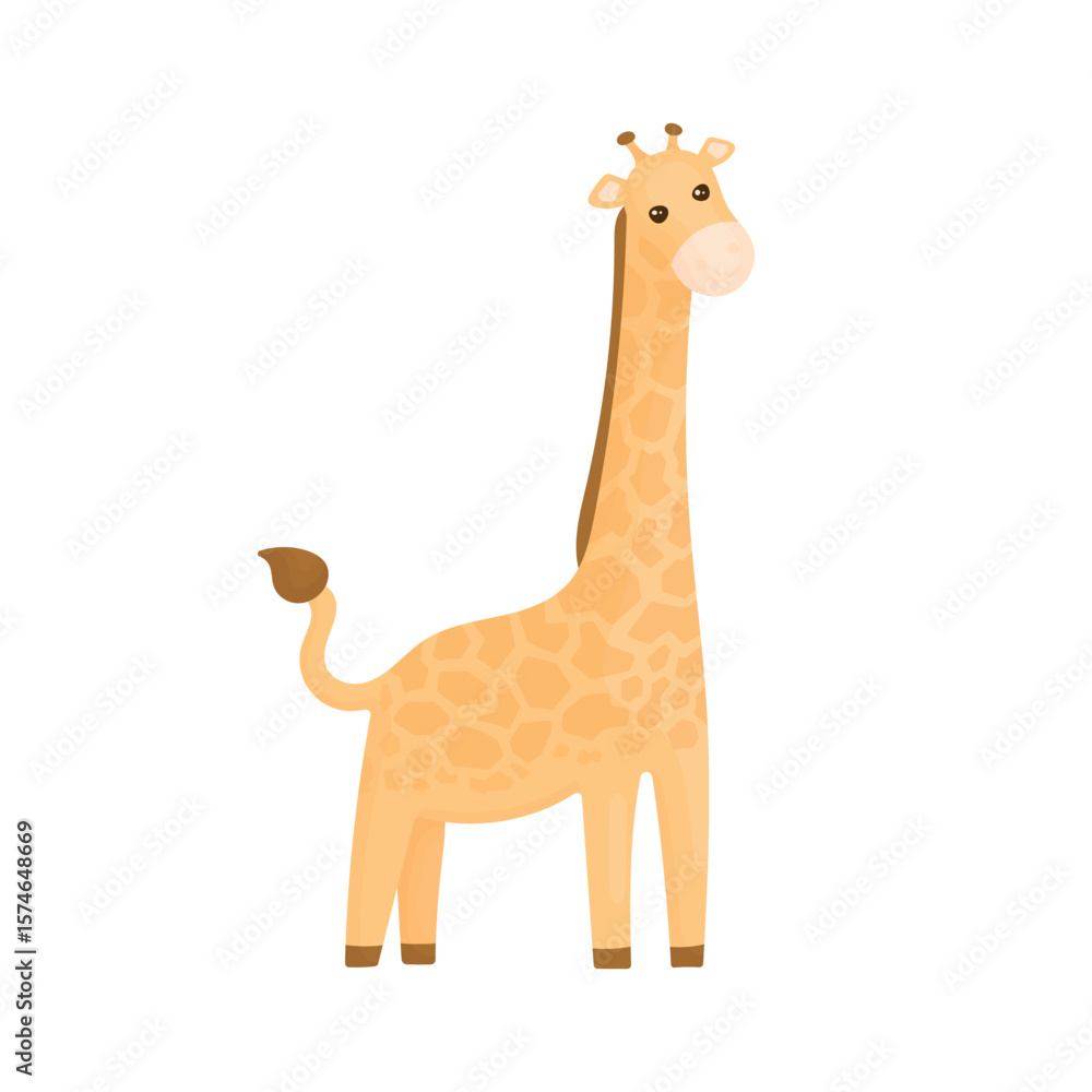 Naklejka premium Cute Giraffe. African Animals. Illustrations for Kids