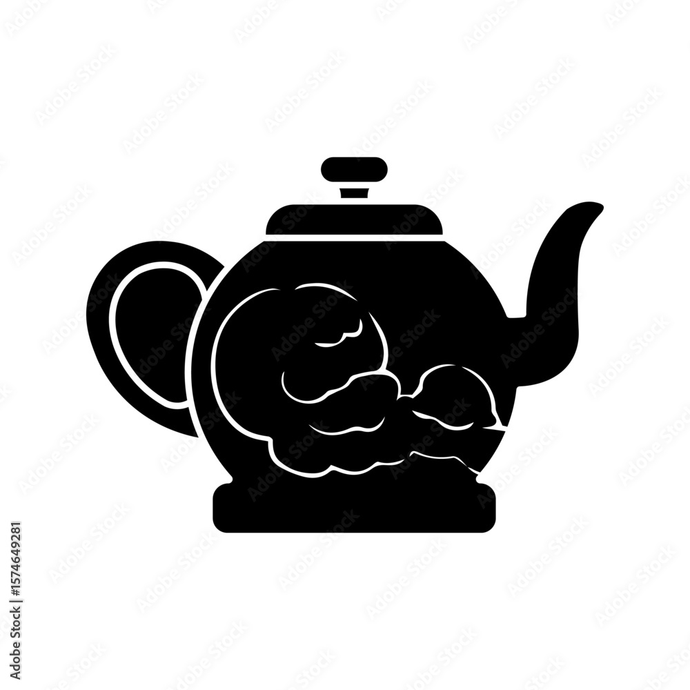 Fototapeta premium teapot icon white on background
