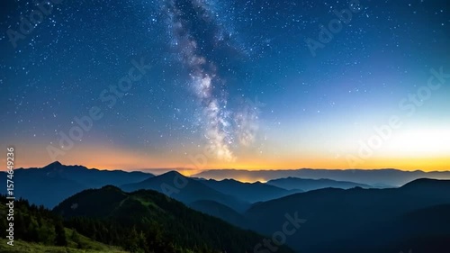 Wallpaper Mural Milky Way over mountains Torontodigital.ca