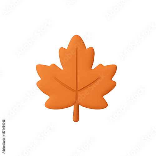 Maple Leaf 3D icon - Warm Autumn Harvest 3D Clay Icon Set