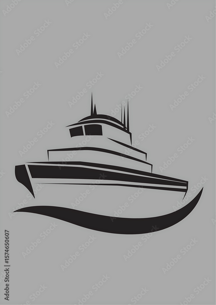 Fototapeta premium yacht icon vector illustration