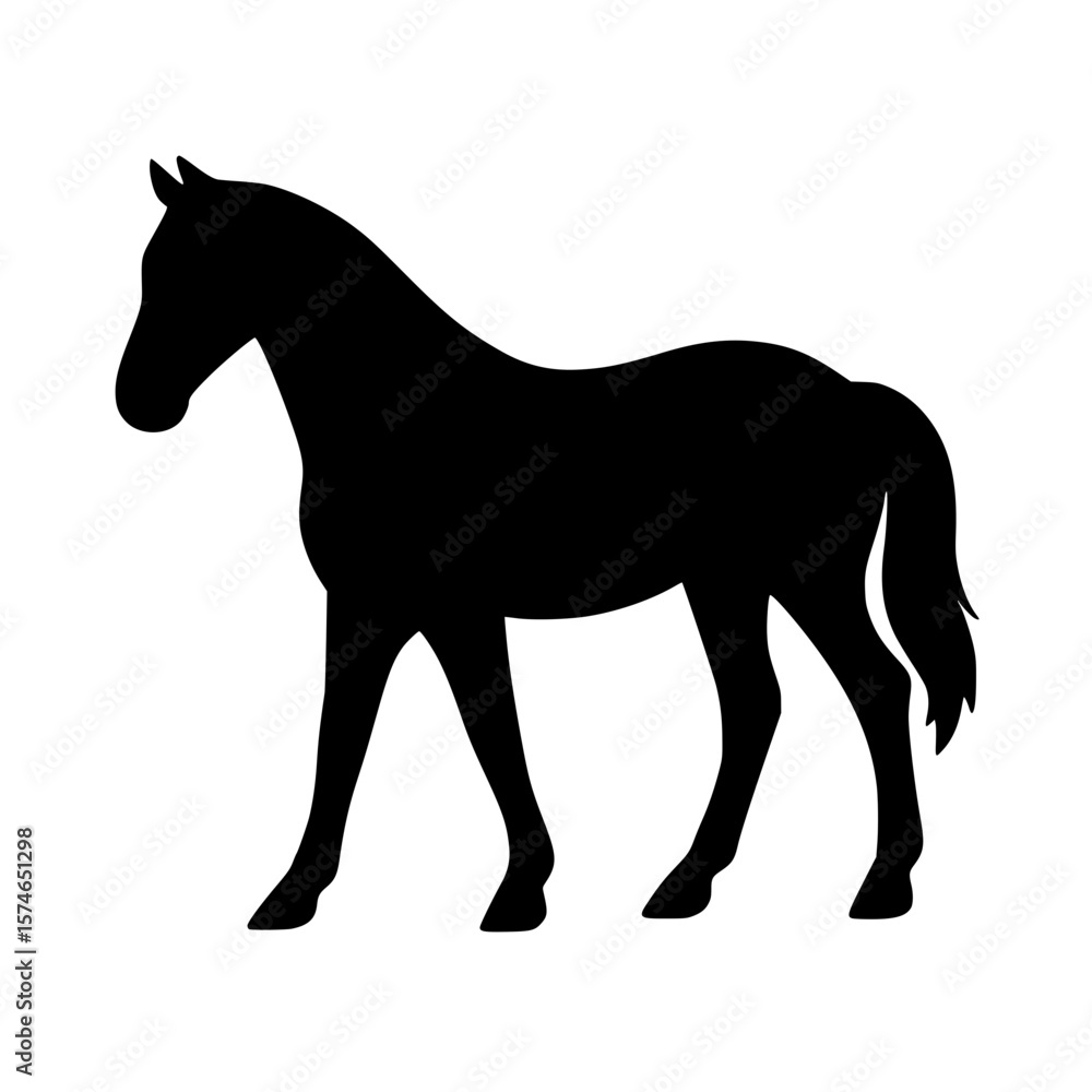 Obraz premium Elegant Horse Silhouette Vector Illustration