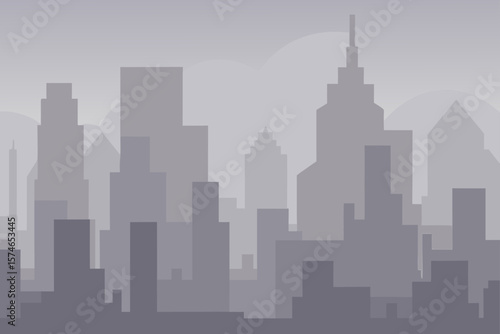 New York City's iconic urban skyline at night, a stunning silhouette of towering skyscrapers and illuminated buildings