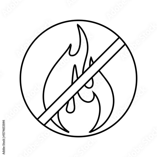 burning is prohibited icon white on background