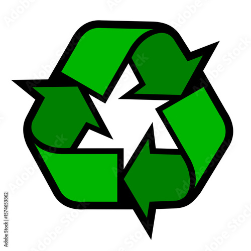 Big green recycling icon