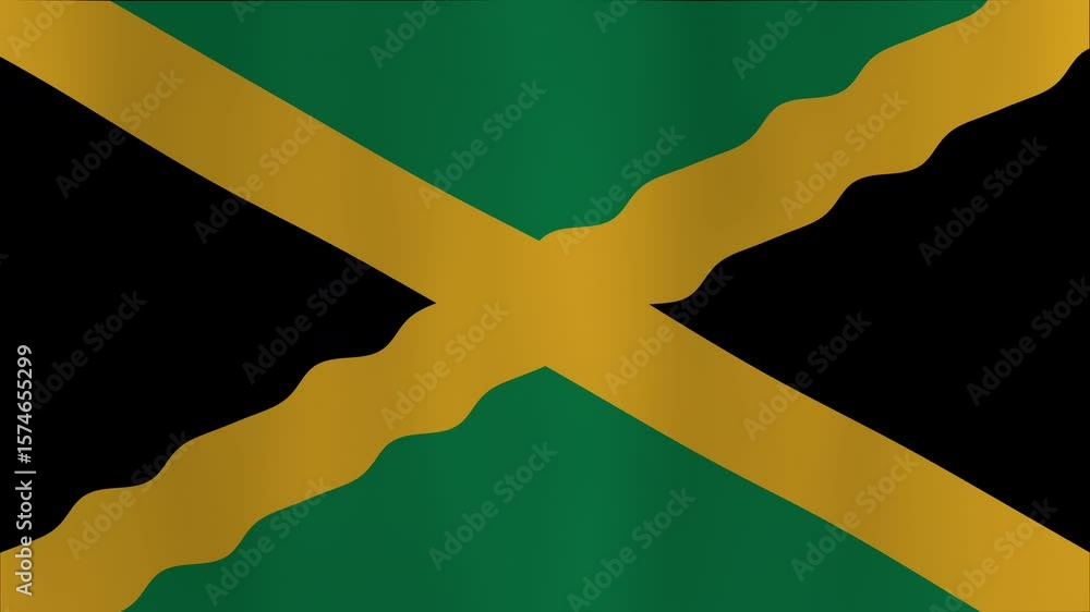 Jamaican flag animation with wavy variant for dynamic projects. Ideal for showcasing Jamaican culture in videos, presentations, and websites.
