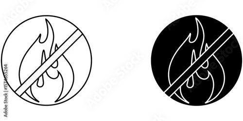  burning is prohibited icon white on background