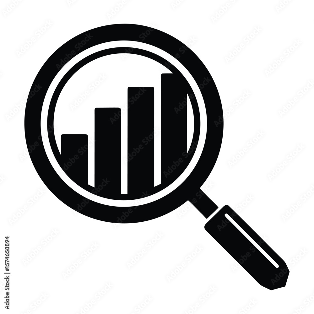 Magnifying Growth Chart Data Analysis Business Success Magnifying Growth Chart Data Analysis Business Success