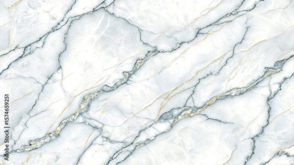 Obraz premium Elegant white marble texture with gray and gold natural veins 