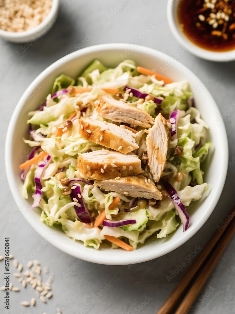 Chicken Coleslaw Salad with Ginger Sesame Dressing Chicken Coleslaw Salad with Ginger Sesame Dressing