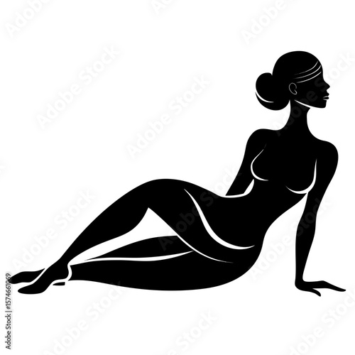 girl on the beach sitting and resting