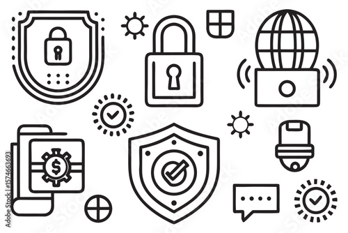 vector icons , cybersecurity