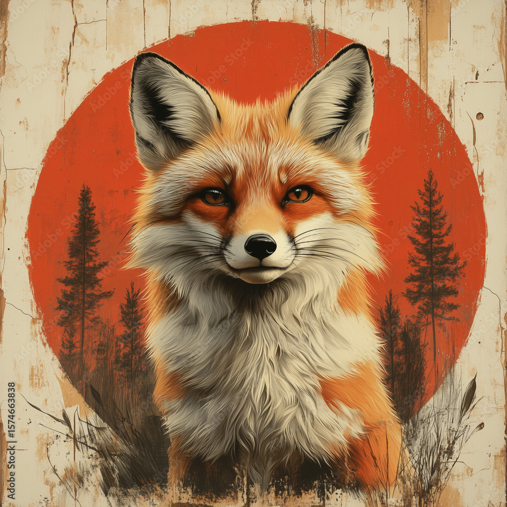 Fototapeta premium fox in the snow