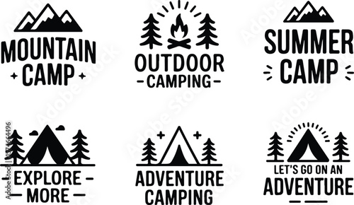 Outdoor Camping Badges and Logos Vector Set
