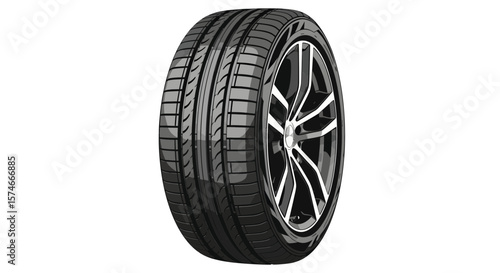 High-Performance Tire Showcase, Automotive Industry, Studio Setting, Product Photography, Professional Environment, Close-Up View, Engineering Design