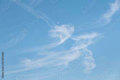 Cirrus uncinus clouds, hooked, wispy, feathery clouds made of long strands of ice crystals, often called Mare’s tails