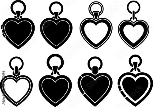 Bold silhouette of heart-shaped locket with sleek clasp for National Girlfriend Day decor