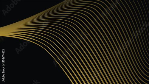 Dark Background with Elegant Gold Stripes Line Pattern for Luxury, Premium, and Modern Design Style