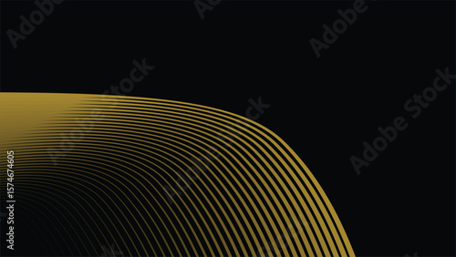 Dark Background with Elegant Gold Stripes Line Pattern for Luxury, Premium, and Modern Design Style