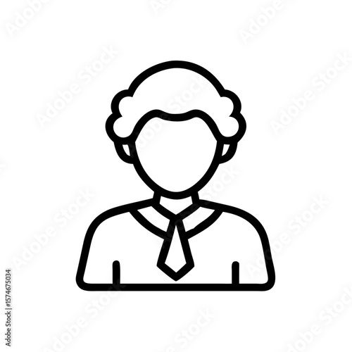 Vector illustration of a lawyer icon, advocate, barrister, solicitor, judge, jurist icon