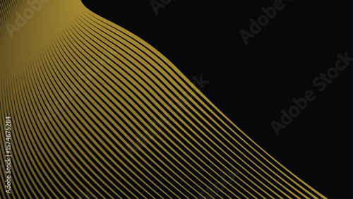 Dark Background with Elegant Gold Stripes Line Pattern for Luxury, Premium, and Modern Design Style