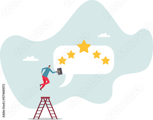customer satisfaction, comment or giving product review, best reputation or ranking, assessment,people concept.