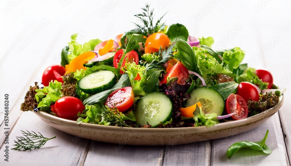 vibrant salad with fresh vegetables and herbs vibrant salad with fresh vegetables and herbs