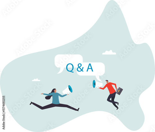 Q&A, question and answer session, FAQ or frequently asked questions,people concept.