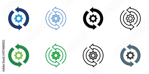 Automation Icons Set Vector Multiple Style Collection