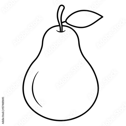 pear fruit outline vector on white background