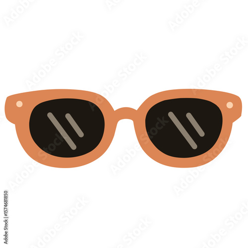 Retro orange sunglasses. Perfect for summer, beach, or fashion travel themes.