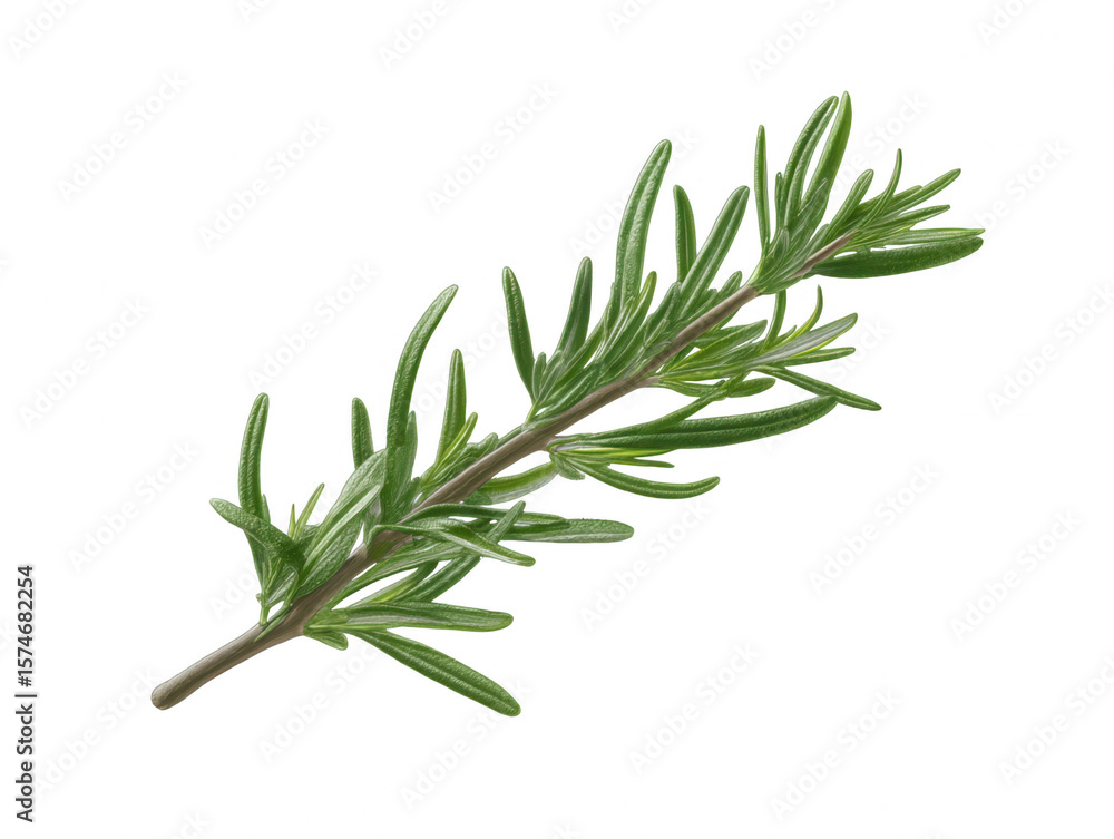 Fototapeta premium Fresh Rosemary Sprig Isolated on White Background
