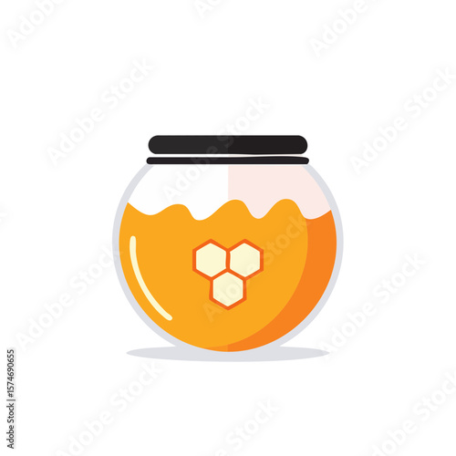 Jar of Honey Isolated on a ...