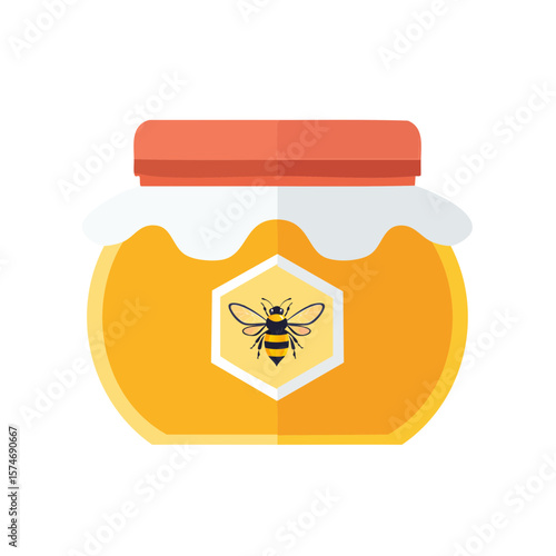 Jar of Honey Isolated on a ...