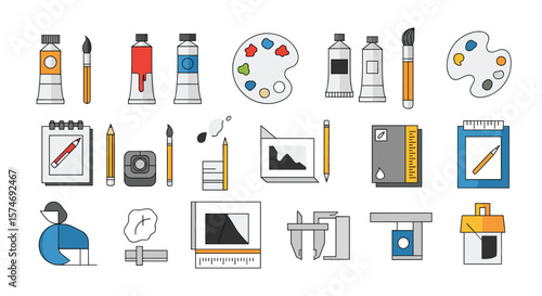 Creative art supplies and tools for artistic expression and crafting projects