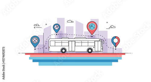 Tracking public transportation bus routes with real time location updates and navigation services for commuters