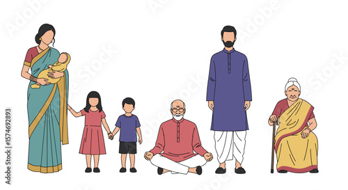 Diverse family generations representing culture and connection across ages with elders and youth together