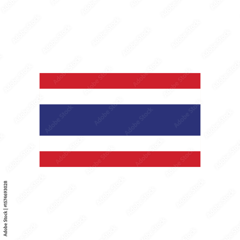 A simple graphic of the national flag of thailand with red white and blue horizontal stripes design element A simple graphic of the national flag of thailand with red white and blue horizontal stripes design element