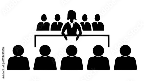 Diverse group of people attending a seminar, clean modern style