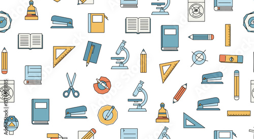 A vibrant assortment of educational tools and supplies for learning and study